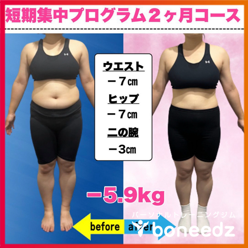 2ヶ月の短期コースでウエストスッキリ！